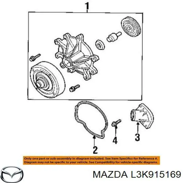 L3K915169 Mazda Vedante do flange (da união em T) do sistema de esfriamento