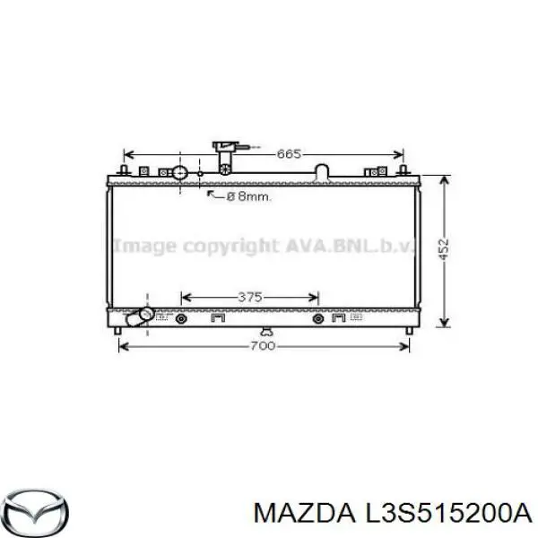 Radiador de esfriamento de motor L3S515200A Mazda