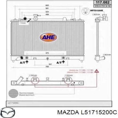 Compre L51715200C Mazda Radiador de esfriamento de motor
