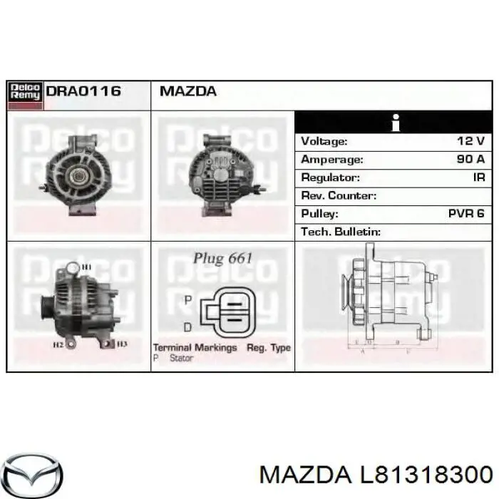 Gerador Mazda L81318300 preço, a partir de 74,91 USD
