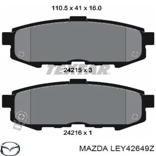 Sapatas do freio traseiras de disco Mazda LEY42649Z preço, a partir de 13,09 USD