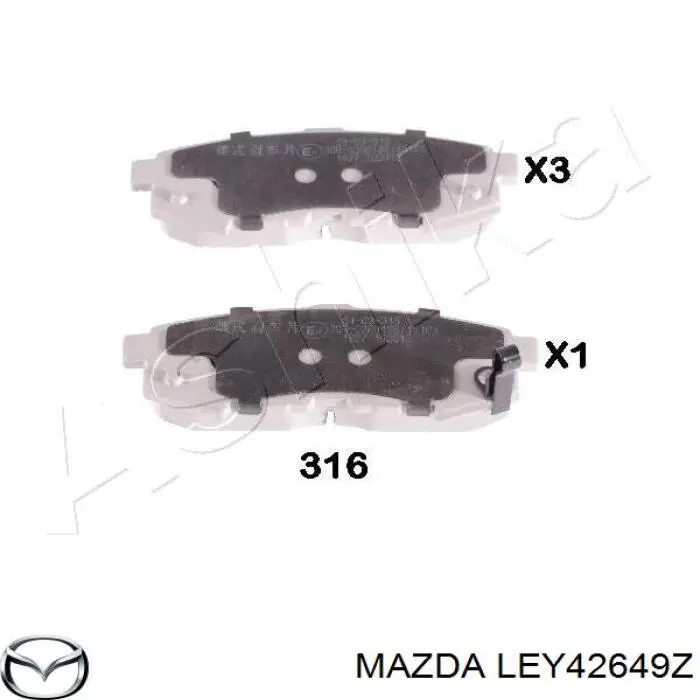 Sapatas do freio traseiras de disco LEY42649Z Mazda