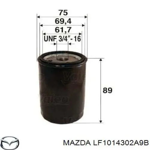 Compre LF1014302A9B Mazda Filtro de óleo