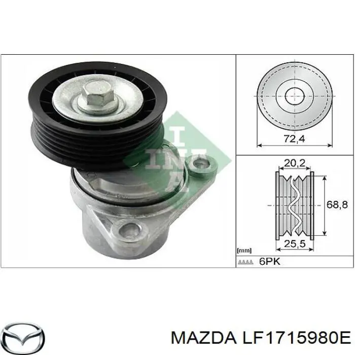Reguladora de tensão da correia de transmissão Mazda LF1715980E preço, a partir de 51,72 USD