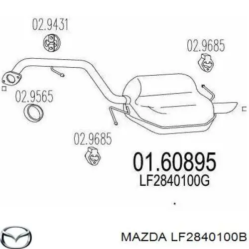 Silenciador, parte traseira Mazda LF2840100B preço, a partir de 117,09 USD