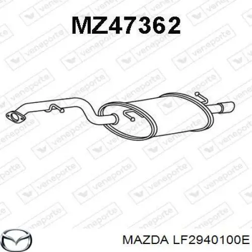 Silenciador, parte traseira Mazda LF2940100E preço, a partir de 117,09 USD