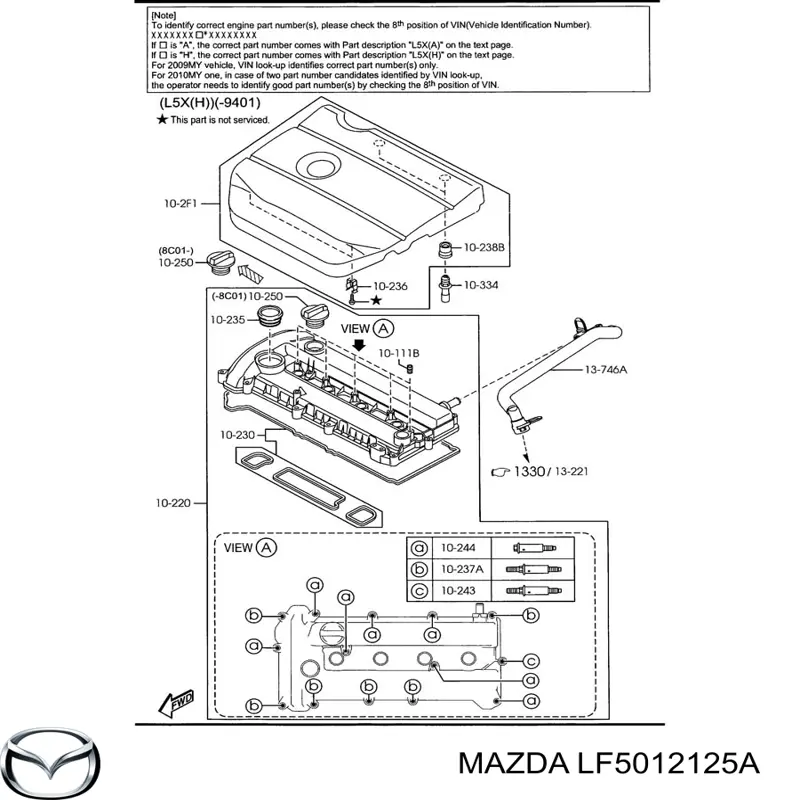  Mazda LF5012125A preço, a partir de  