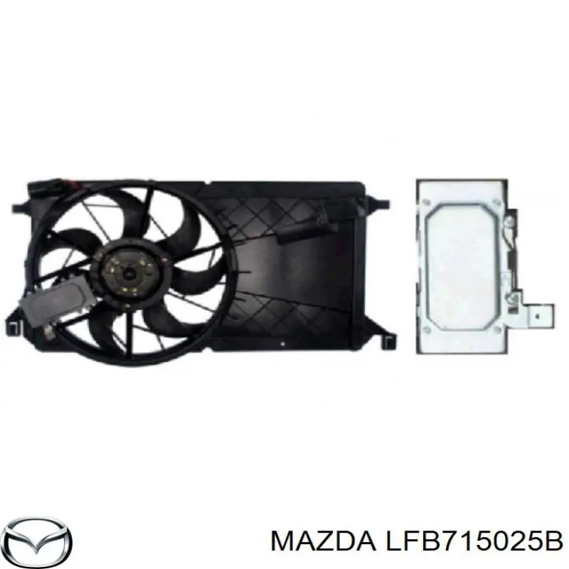 LFB715025B Mazda Ventilador elétrico de esfriamento montado (motor + roda de aletas)
