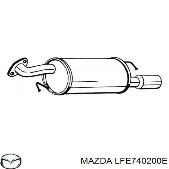 LFE740200E Mazda Silenciador, parte traseira