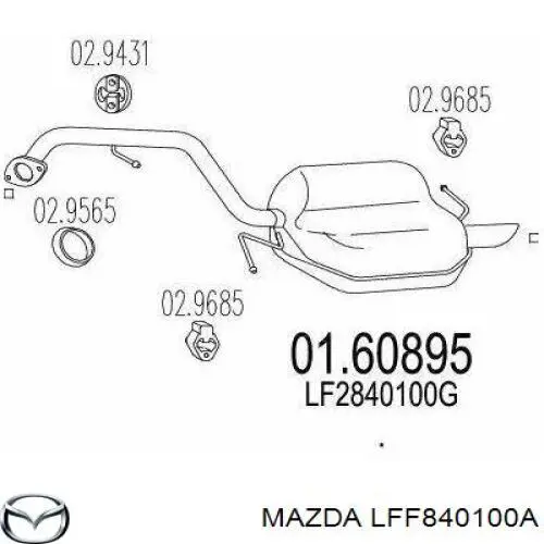 Silenciador, parte traseira Mazda LFF840100A preço, a partir de 117,09 USD
