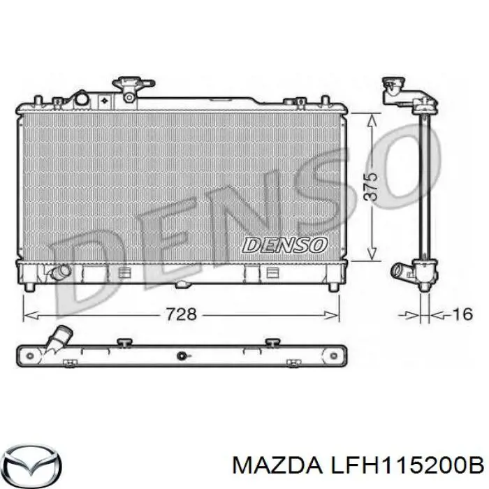 Radiador de esfriamento de motor Mazda LFH115200B preço, a partir de 192,18 USD