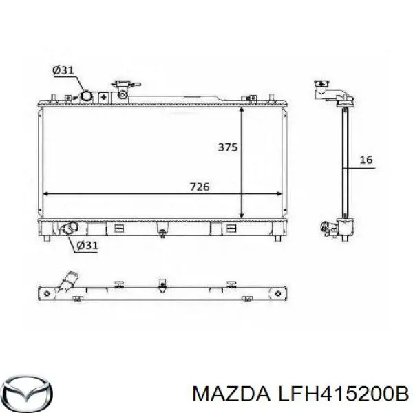 Compre LFH415200B Mazda Radiador de esfriamento de motor