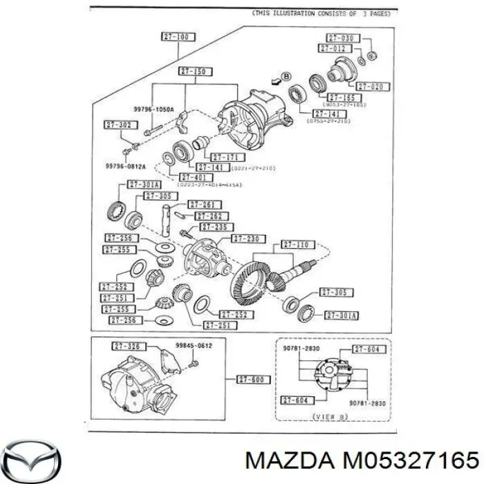 M05327165 Mazda Bucim da haste de redutor do eixo dianteiro