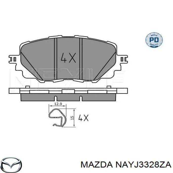 Sapatas do freio dianteiras de disco Mazda NAYJ3328ZA preço, a partir de 26,50 USD