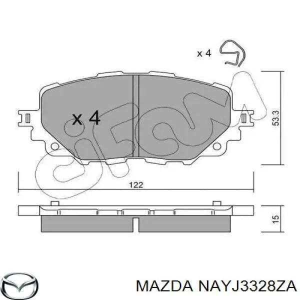Compre NAYJ3328ZA Mazda Sapatas do freio dianteiras de disco