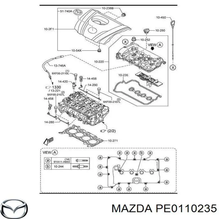Vedante de tampa de válvulas de motor Mazda PE0110235 preço, a partir de 20,92 USD