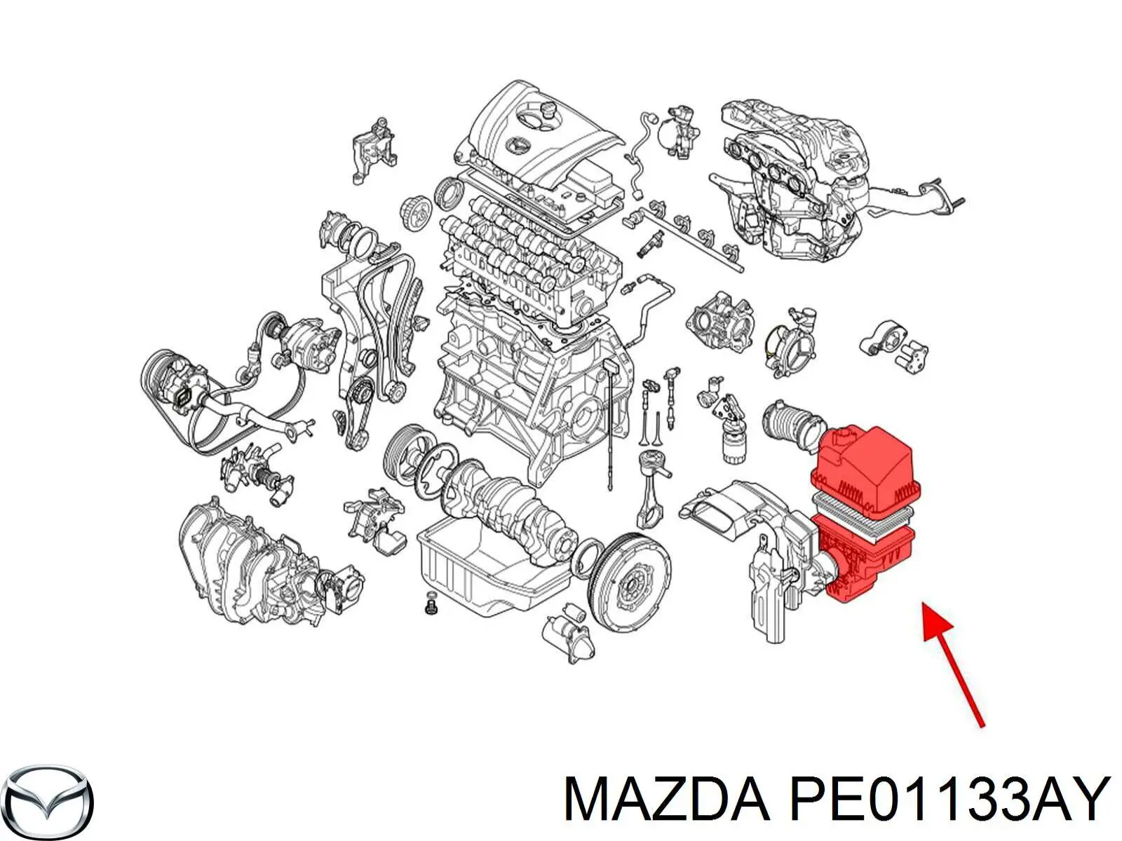 PE7W13320 Mazda Caixa de filtro de ar, parte inferior