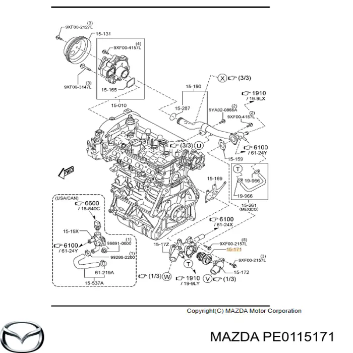 Termostato Mazda PE0115171 preço, a partir de 17,90 USD