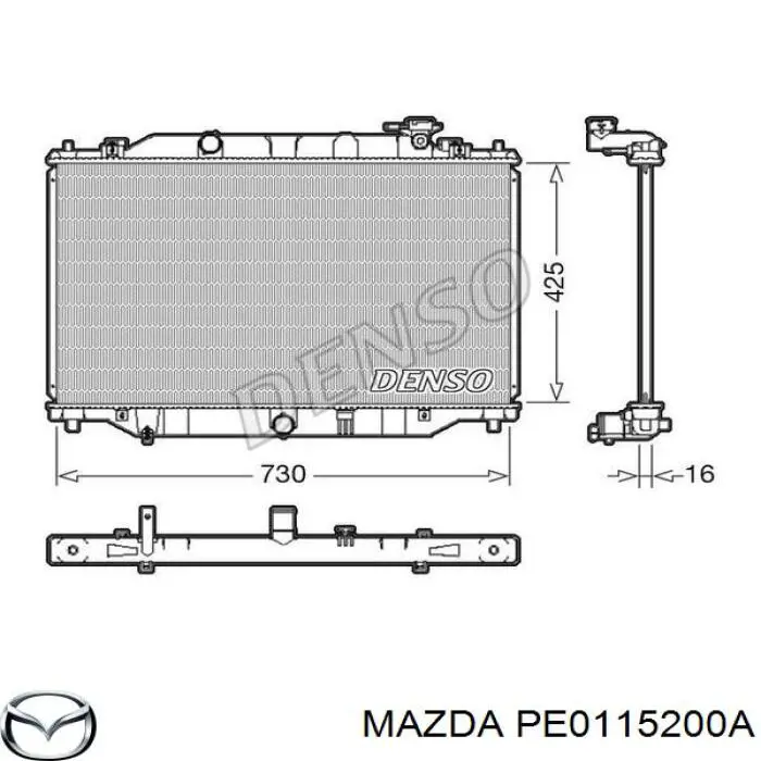 Radiador de esfriamento de motor Mazda PE0115200A preço, a partir de 110,17 USD