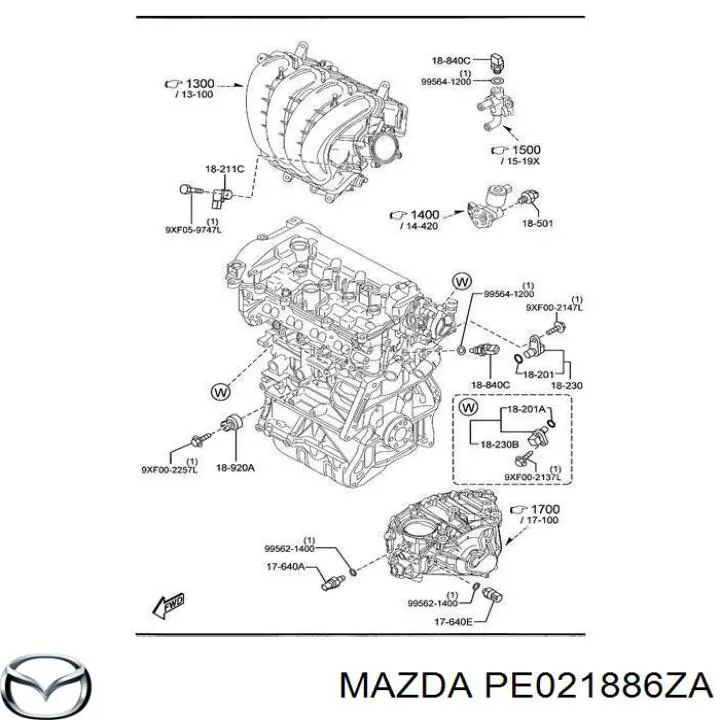 Sonda lambda, sensor de oxigênio até o catalisador Mazda PE021886ZA preço, a partir de 100,48 USD