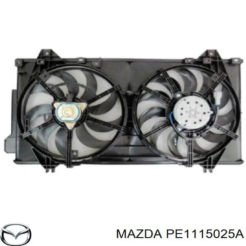 PE1115025A Mazda Difusor do radiador de esfriamento, montado com motor e roda de aletas