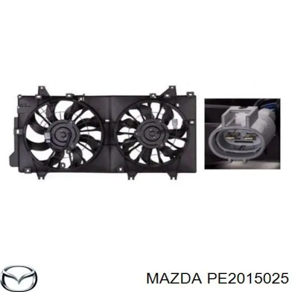 PE2015025 Mazda Difusor do radiador de esfriamento, montado com motor e roda de aletas