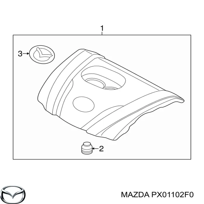 PX01102F0 Mazda Tampa de motor decorativa