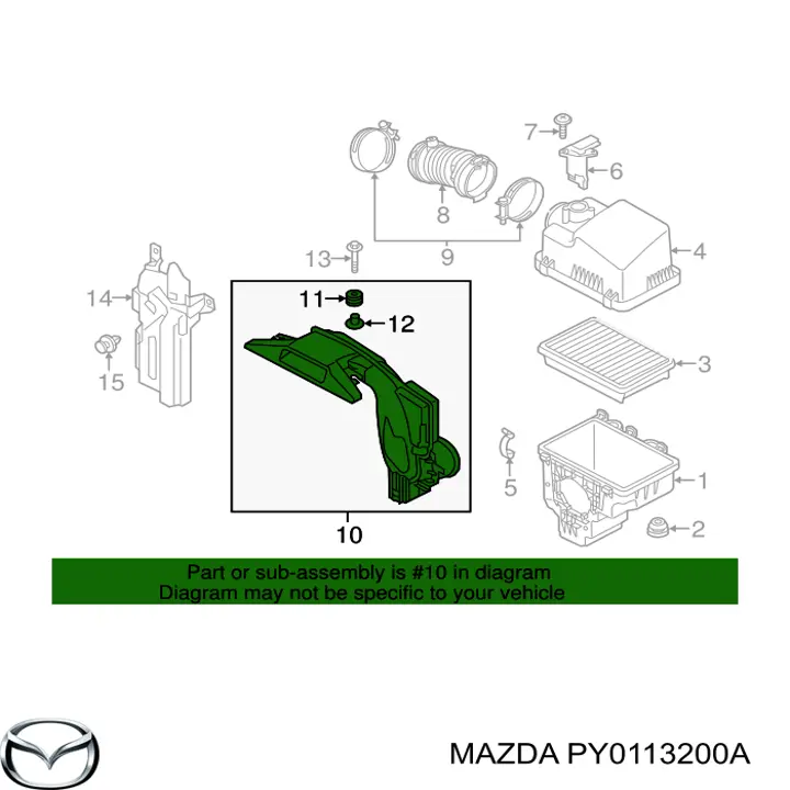 Tomada de ar de filtro de ar para Mazda 6  GJ, GL