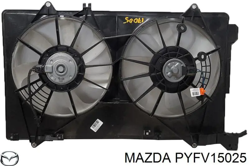 Difusor do radiador de esfriamento, montado com motor e roda de aletas PYFV15025 Mazda