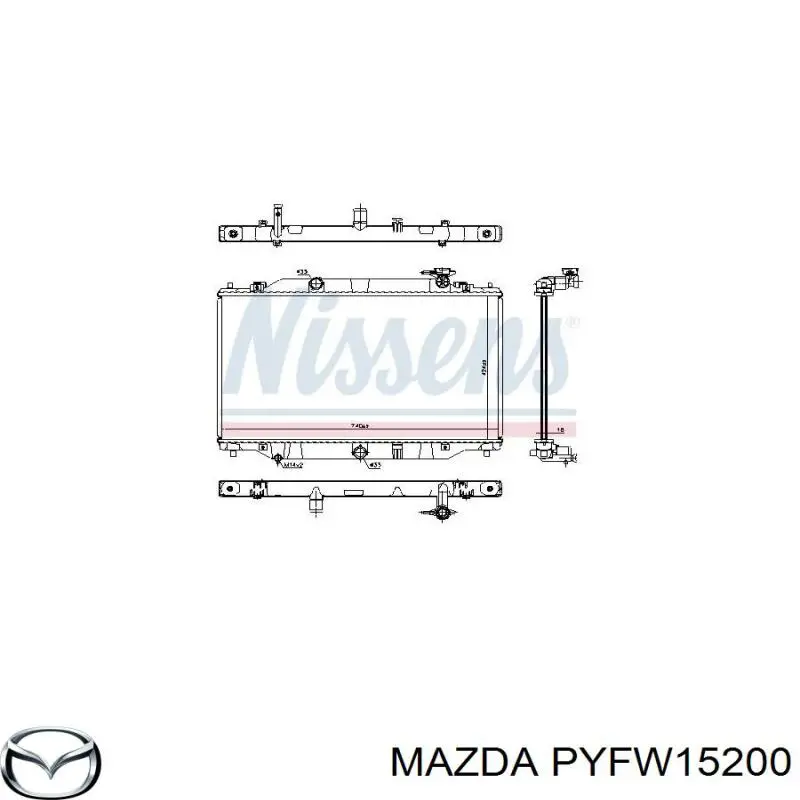 Radiador de esfriamento de motor Mazda PYFW15200 preço, a partir de 194,09 USD