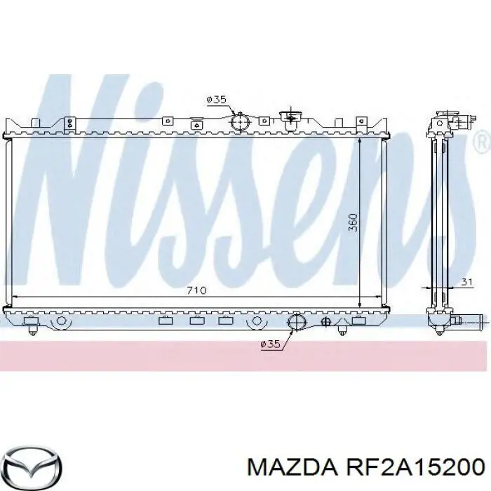 Compre RF2A15200 Mazda Radiador de esfriamento de motor
