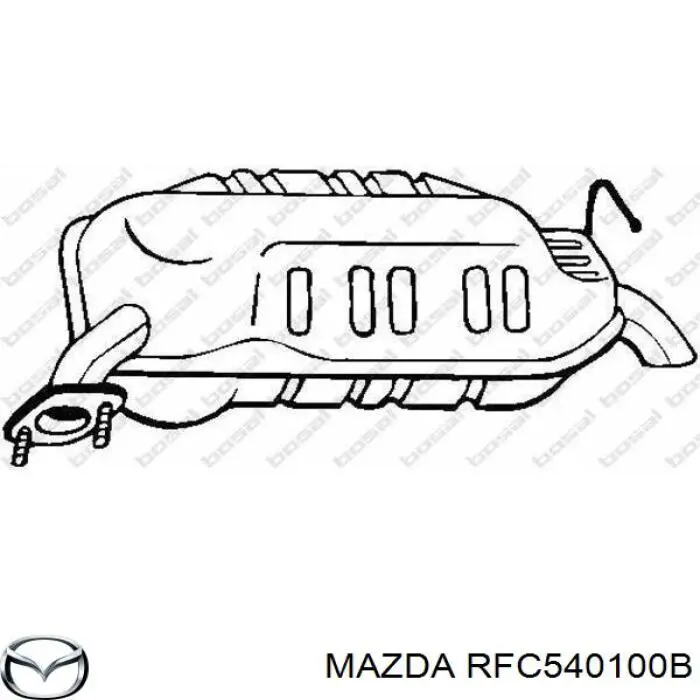 RFC540100B Mazda Silenciador, parte traseira