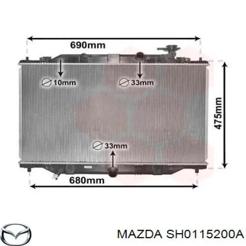 SH0115200A Mazda Radiador de esfriamento de motor