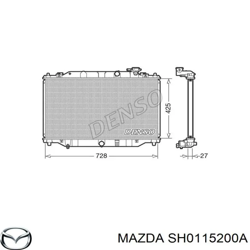 Radiador de esfriamento de motor Mazda SH0115200A preço, a partir de 170,26 USD