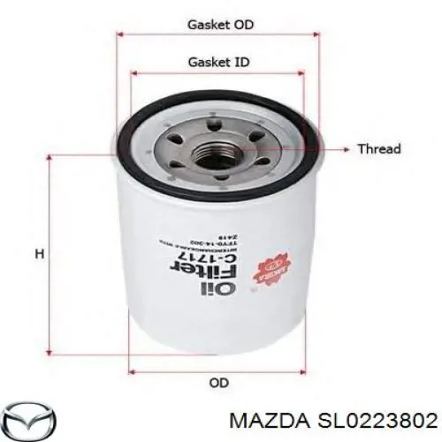 SL0223802 Mazda Filtro de óleo