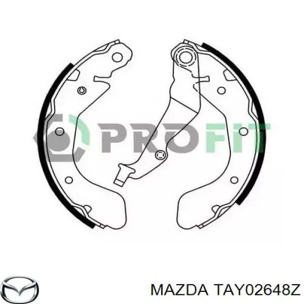 Sapatas do freio traseiras de disco Mazda TAY02648Z