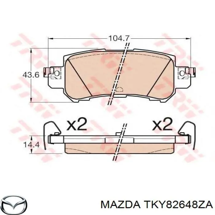 Sapatas do freio traseiras de disco Mazda TKY82648ZA preço, a partir de 40,70 USD