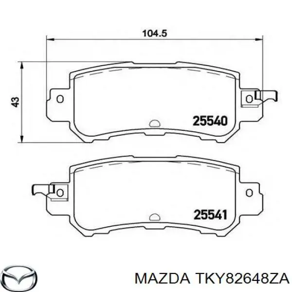 Sapatas do freio traseiras de disco Mazda TKY82648ZA preço, a partir de 40,70 USD