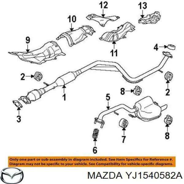 Parafuso do sistema de escape (do silenciador) Mazda YJ1540582A preço, a partir de 3,08 USD