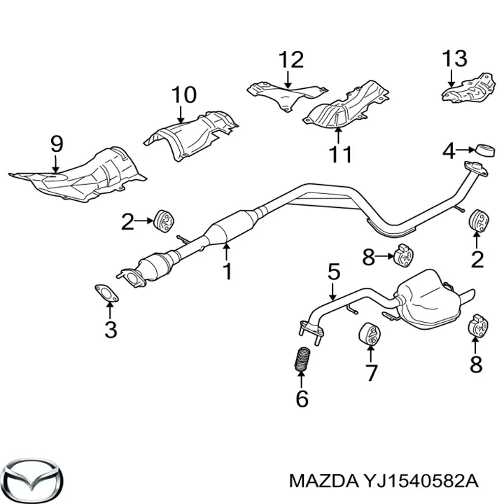 Parafuso do sistema de escape (do silenciador) Mazda YJ1540582A preço, a partir de 1,71 USD