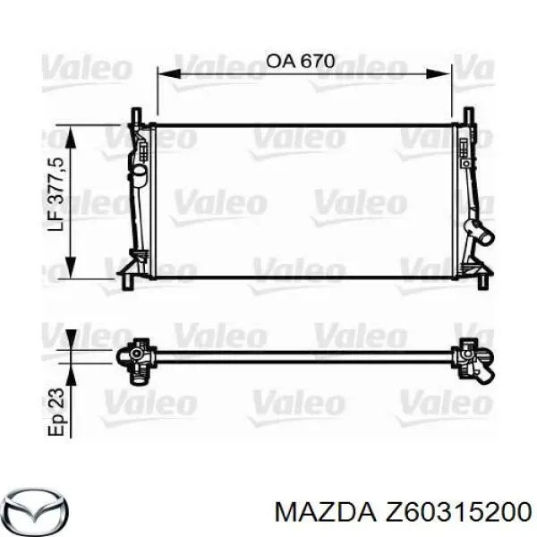 Radiador de esfriamento de motor Mazda Z60315200 preço, a partir de 70,76 USD