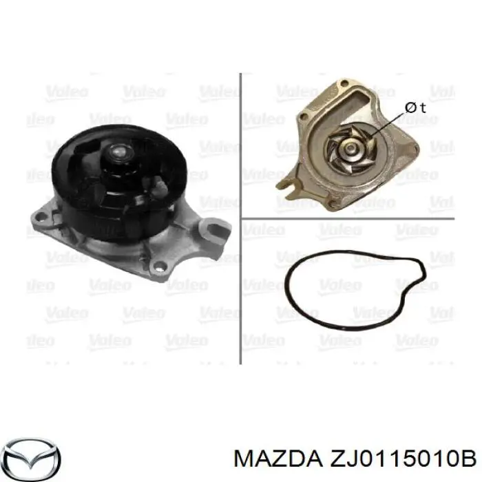 ZJ0115010B Mazda Bomba de água (bomba) de esfriamento