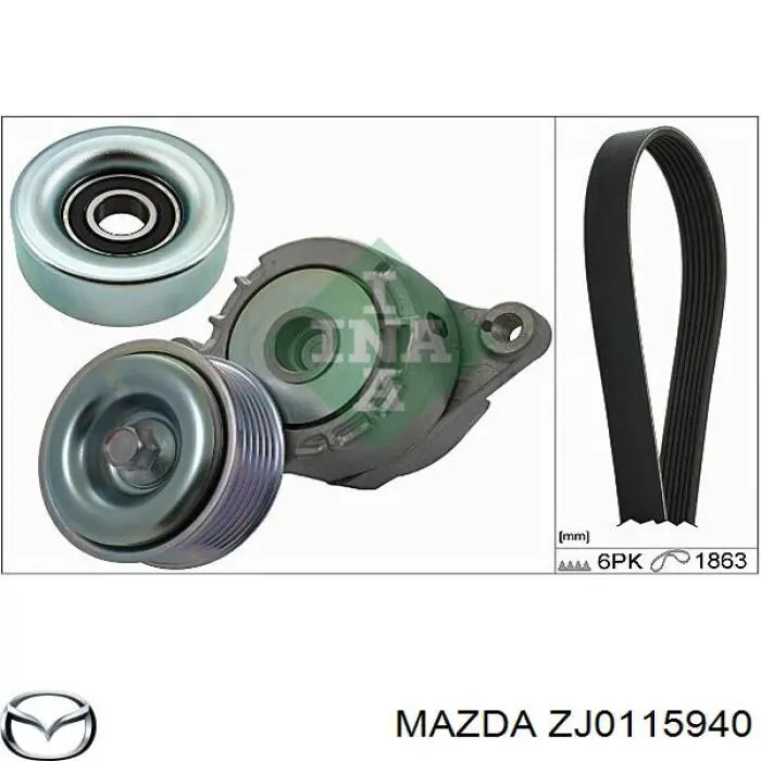 Compre ZJ0115940 Mazda Rolo parasita da correia de transmissão