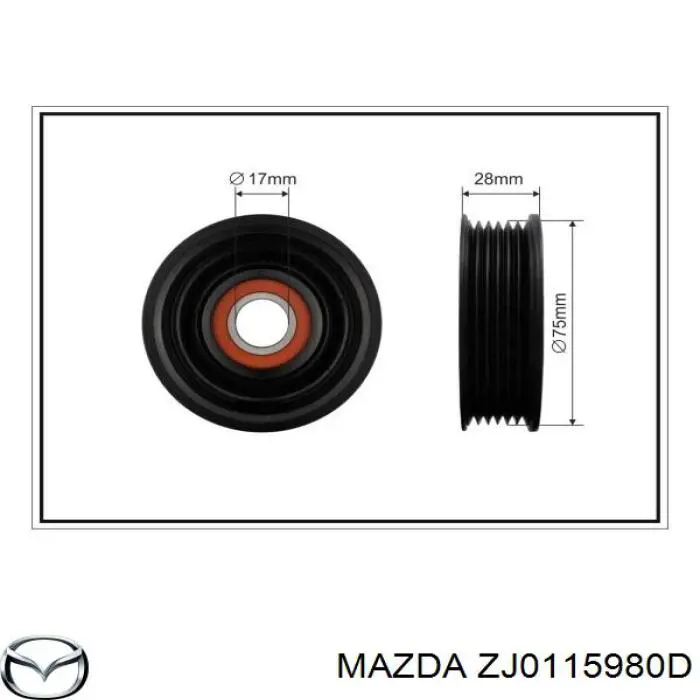 Compre ZJ0115980D Mazda Reguladora de tensão da correia de transmissão