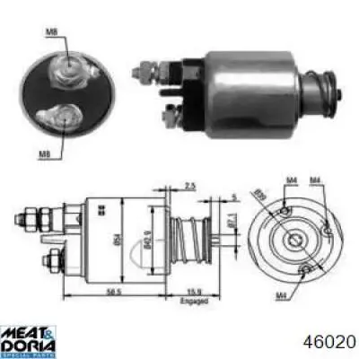 Relê retrator do motor de arranco Meat&Doria 46020 preço, a partir de 36,22 USD