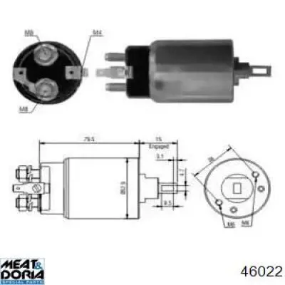 Relê retrator do motor de arranco Meat&Doria 46022 preço, a partir de 44,61 USD