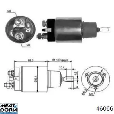 Relê retrator do motor de arranco Meat&Doria 46066 preço, a partir de 48,16 USD