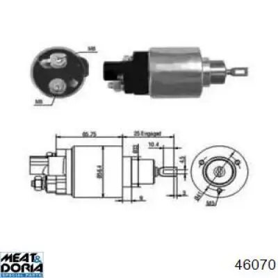 Compre 46070 Meat&Doria Relê retrator do motor de arranco