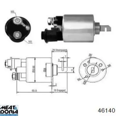 Relê retrator do motor de arranco Meat&Doria 46140 preço, a partir de 50,91 USD