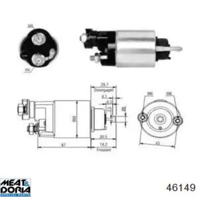 Relê retrator do motor de arranco Meat&Doria 46149 preço, a partir de 35,46 USD